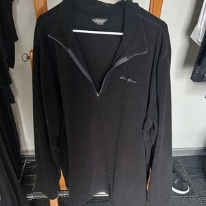 Eddie Bauer Black Zip-Up Sweater TXL